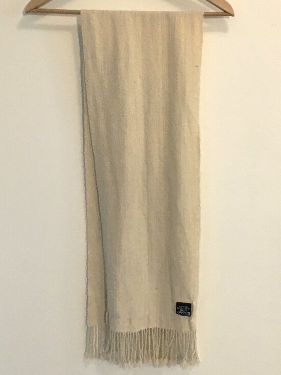 Accessories - Off-white alpaca fringed scarf